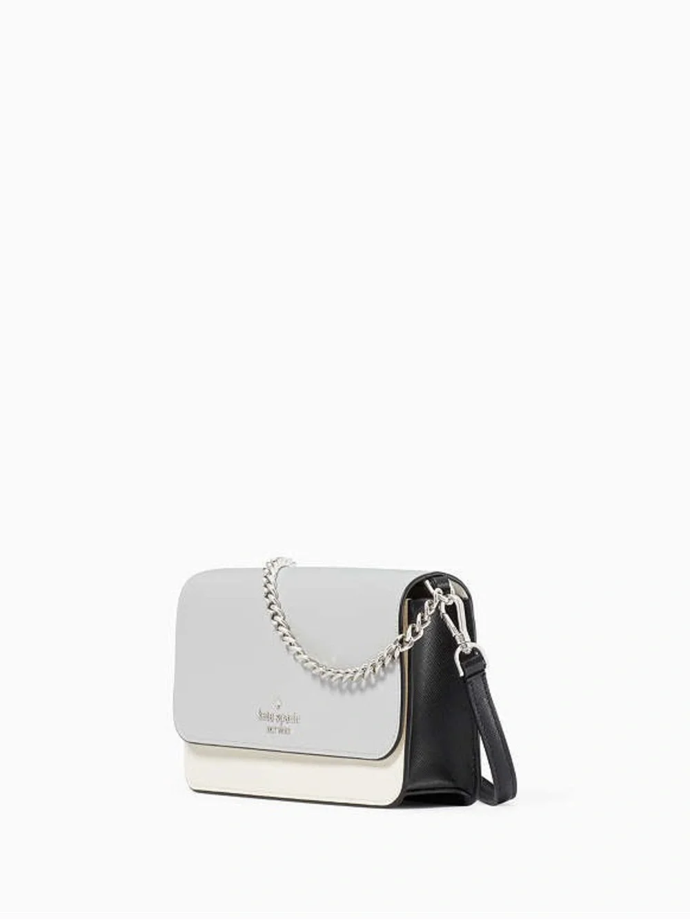 kate spade Leather Crossbody in Light Gray, Cream & Black